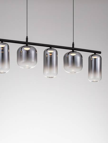 Hanglamp Aelia type C aluminium/rookglas - grijs