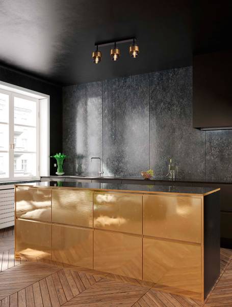 Deckenleuchte Sianna Aluminium / Rauchglas - Schwarz - Flammenanzahl: 3