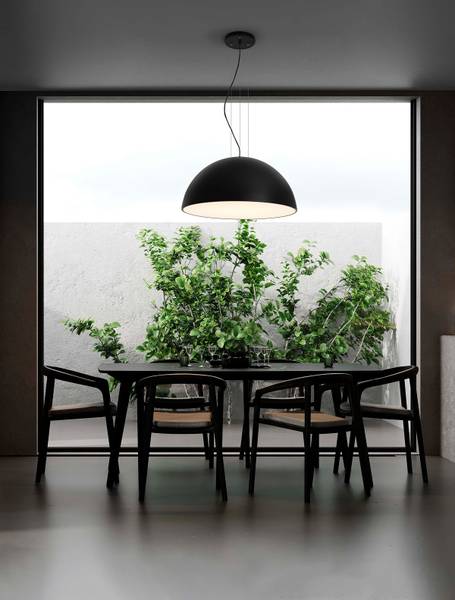 Pendelleuchte Tholos Aluminium - Schwarz - Durchmesser: 70 cm