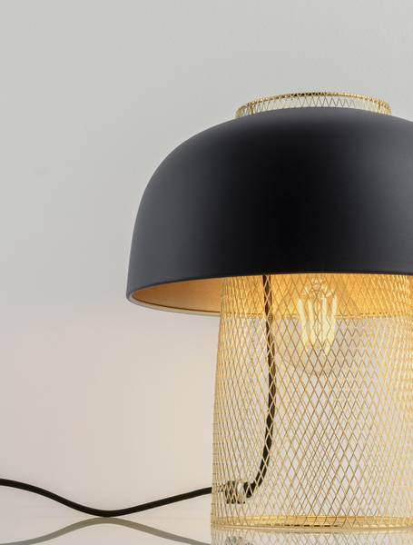 Tafellamp Sqube aluminium - zwart