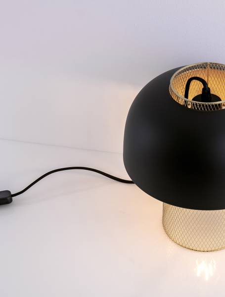 Tafellamp Sqube aluminium - zwart