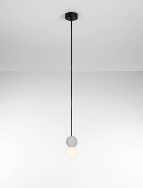 Hanglamp Zero type A aluminium/opaalglas - grijs