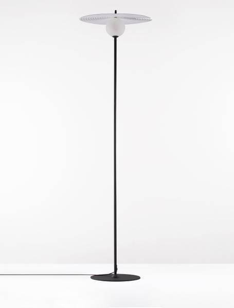 Stehleuchte Reflet Aluminium / Acrylglas - Schwarz / Weiß