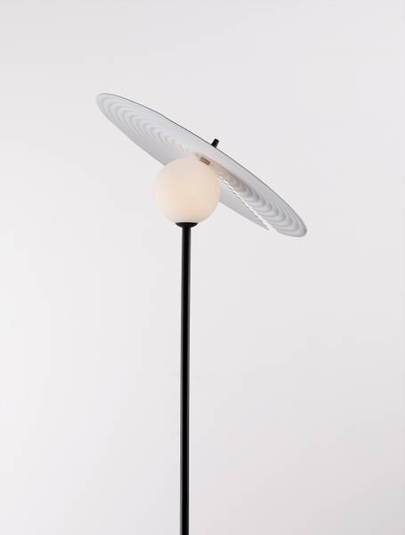 Stehleuchte Reflet Aluminium / Acrylglas - Schwarz / Weiß