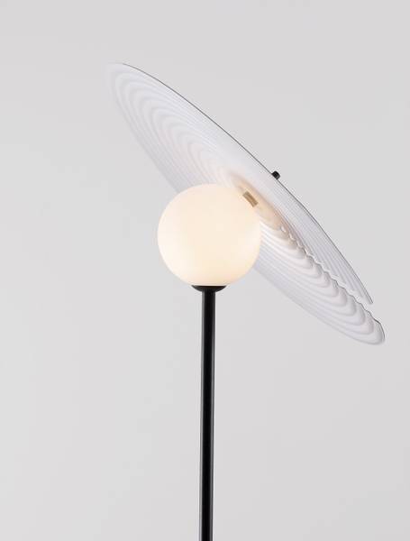Stehleuchte Reflet Aluminium / Acrylglas - Schwarz / Weiß