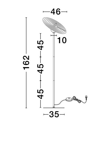 Stehleuchte Reflet Aluminium / Acrylglas - Schwarz / Weiß