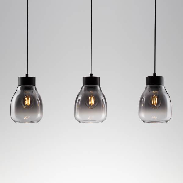 Pendelleuchte Blacu Typ B Aluminium / Rauchglas - Schwarz