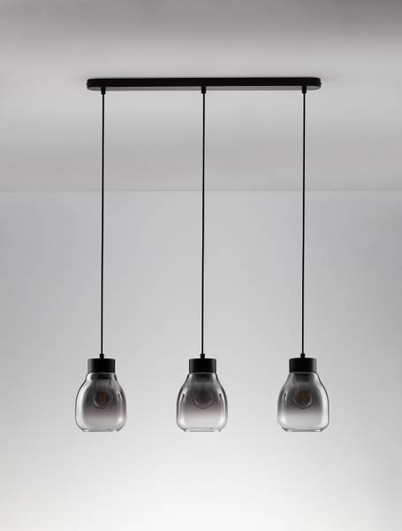 Pendelleuchte Blacu Typ B Aluminium / Rauchglas - Schwarz
