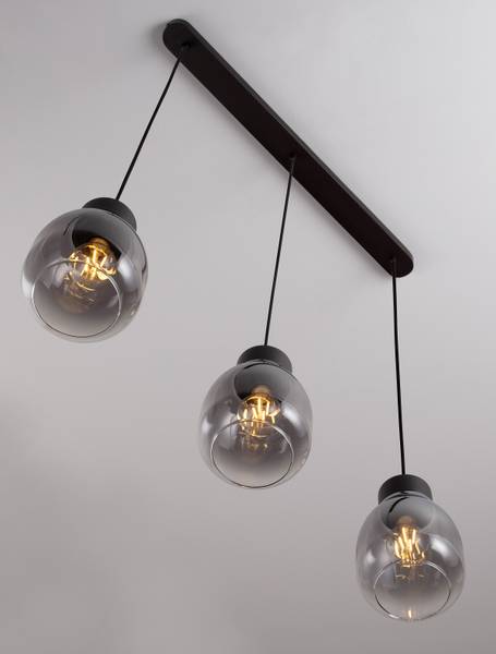 Pendelleuchte Blacu Typ B Aluminium / Rauchglas - Schwarz