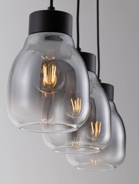 Pendelleuchte Blacu Typ B Aluminium / Rauchglas - Schwarz