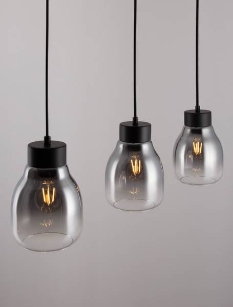 Pendelleuchte Blacu Typ B Aluminium / Rauchglas - Schwarz