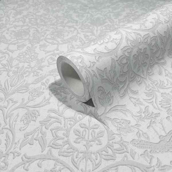 Papier peint intissé 47608 Nature Intissé - Blanc / Gris