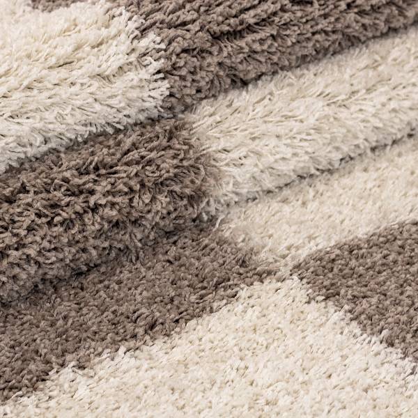 Hochflorteppich Gala 2505 rund Mischgewebe - Beige - Durchmesser: 80 cm