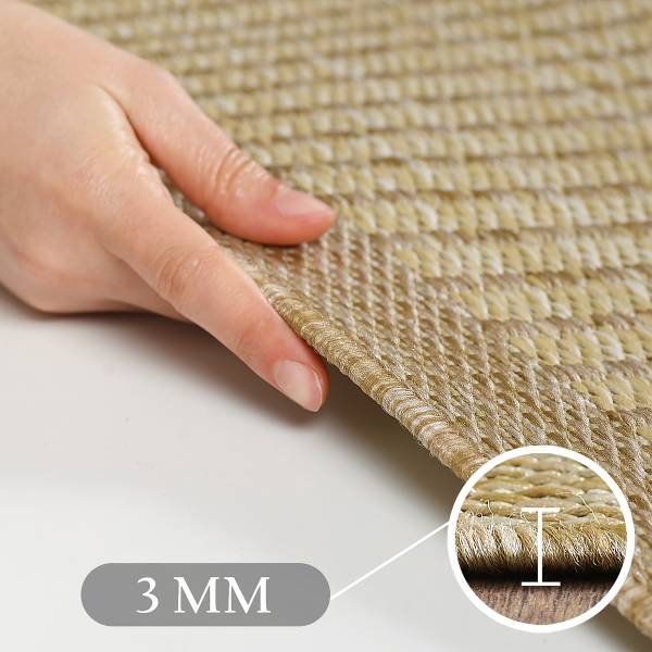Buitenkleed Giza 1410 rond polypropeen/polyester - beige - Diameter: 200 cm