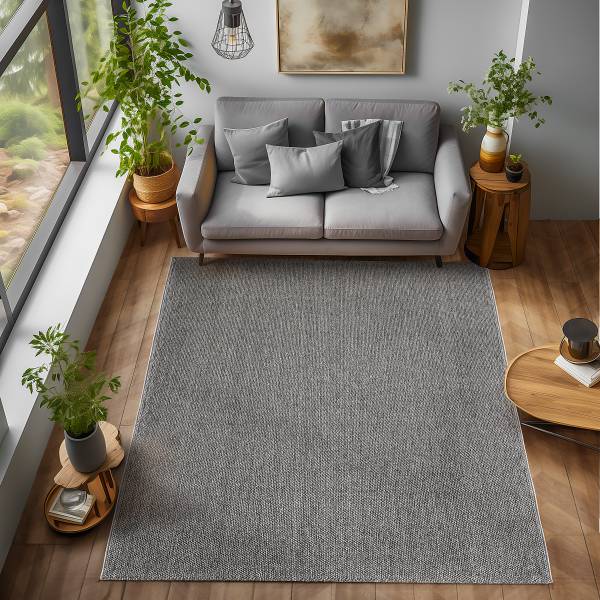 Kurzflorteppich Loom 4300 Mischgewebe - Grau - 280 x 370 cm