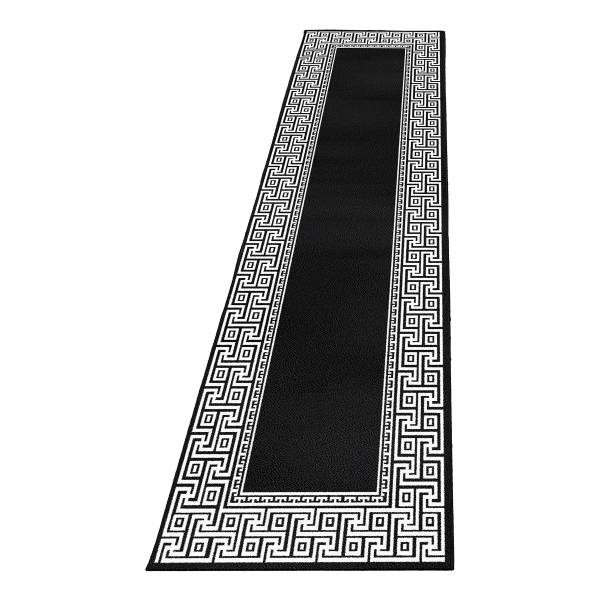 Tappeto a pelo corto Parma 9340 tessuto misto - Nero - 80 x 150 cm