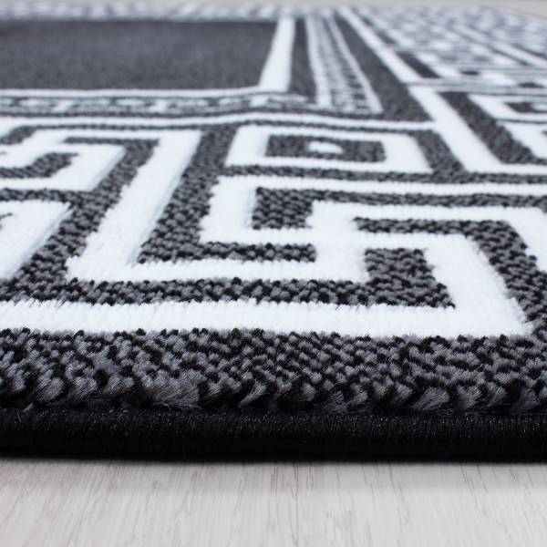 Tappeto a pelo corto Parma 9340 tessuto misto - Nero - 80 x 150 cm