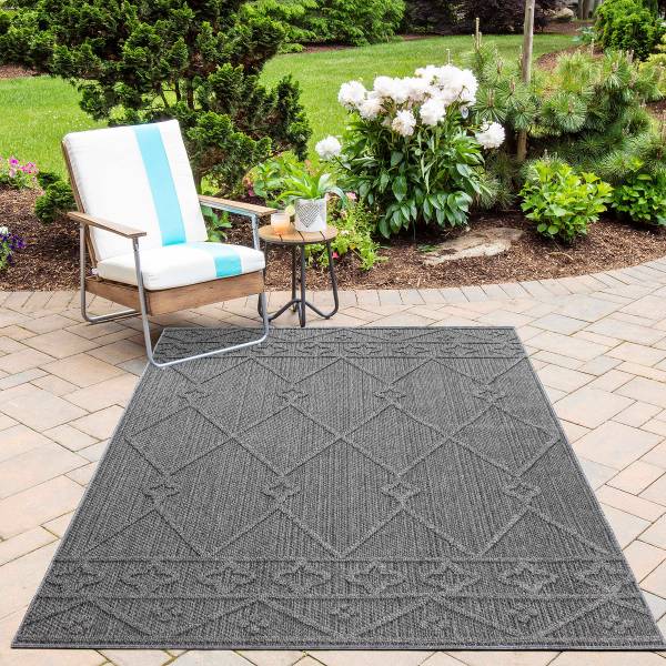 Outdoorteppich Patara 4955 Mischgewebe - Grau - 160 x 230 cm