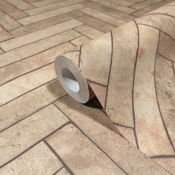 Fotomurale 45760 Effetto spina Tessuto non tessuto - Beige