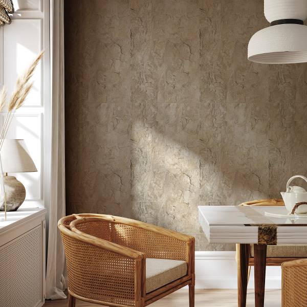 Fotomurale 45766 Effetto maiolica Tessuto non tessuto - Beige