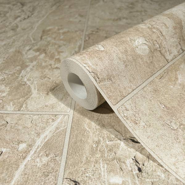Fotomurale 45766 Effetto maiolica Tessuto non tessuto - Beige