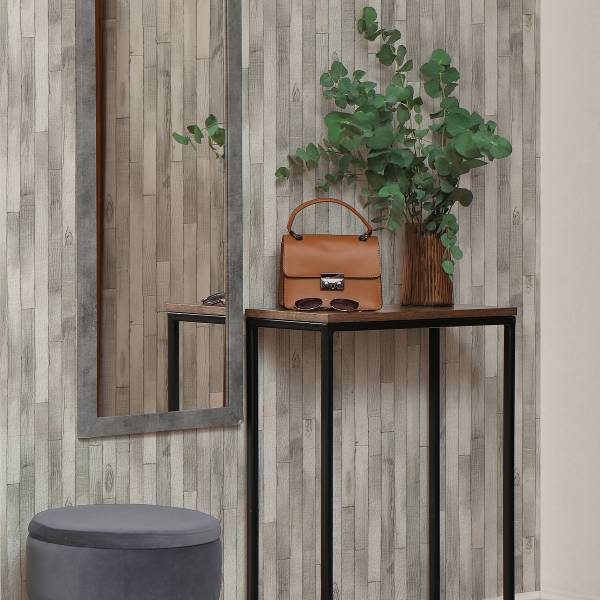 Vliestapete 45735 Holzoptik Vlies - Grau