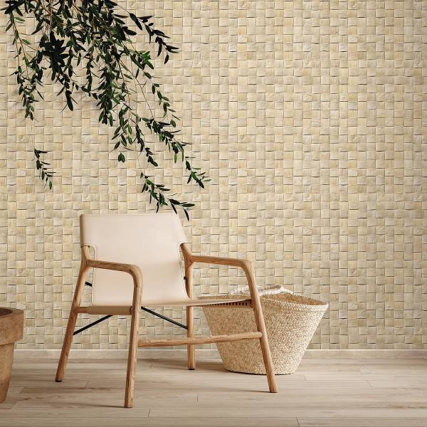 Papier peint intissé 45740 Bois 3D Intissé - Beige