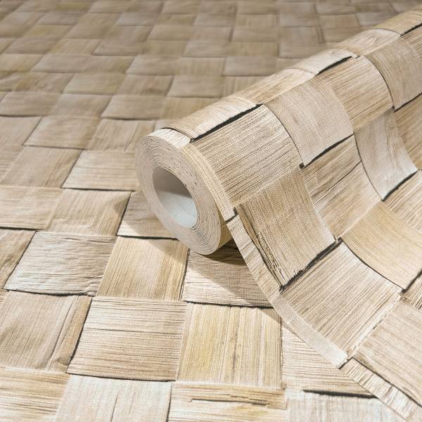 Papier peint intissé 45740 Bois 3D Intissé - Beige