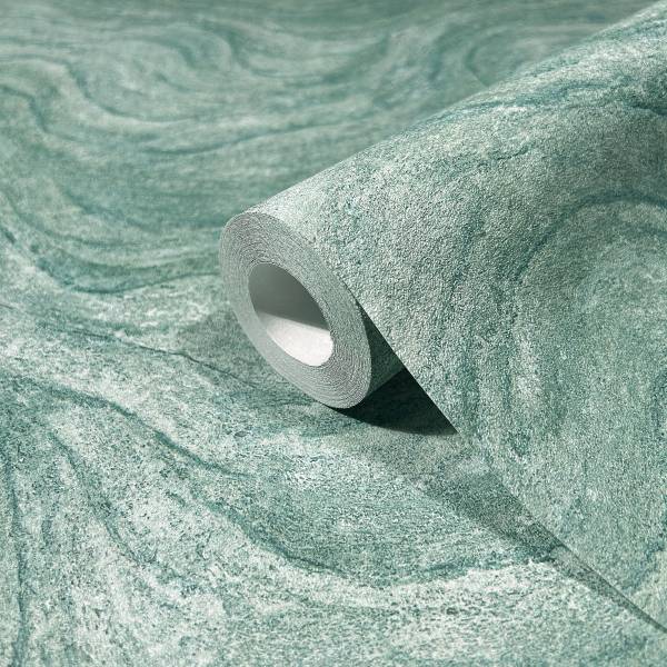 Vliesbehang 45759 Marmerlook vlies - groen
