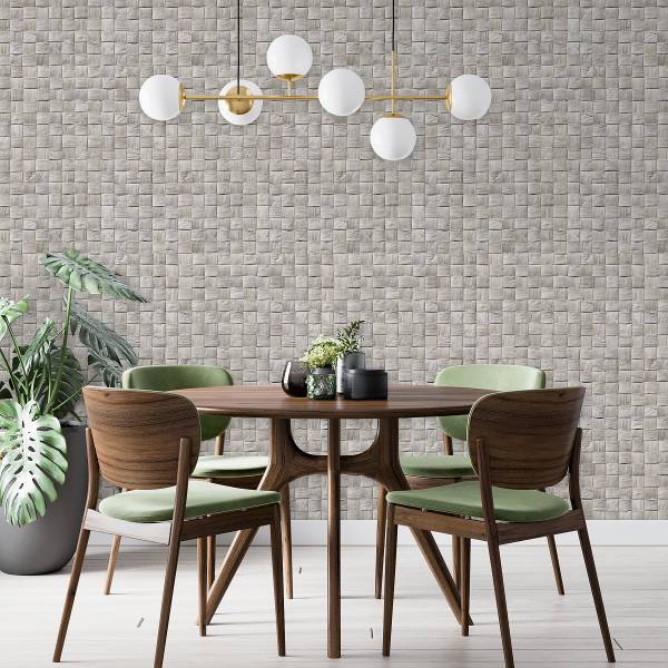 Vliestapete 45741 3D-Holzoptik Vlies - Grau