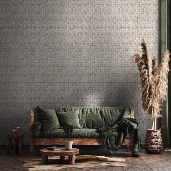 Vliestapete 45741 3D-Holzoptik Vlies - Grau