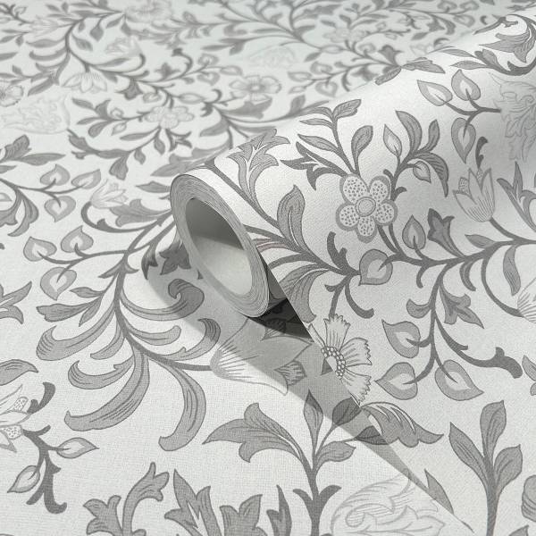 Fotomurale 47628 floreale Tessuto non tessuto - Grigio