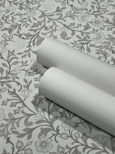 Fotomurale 47628 floreale Tessuto non tessuto - Grigio