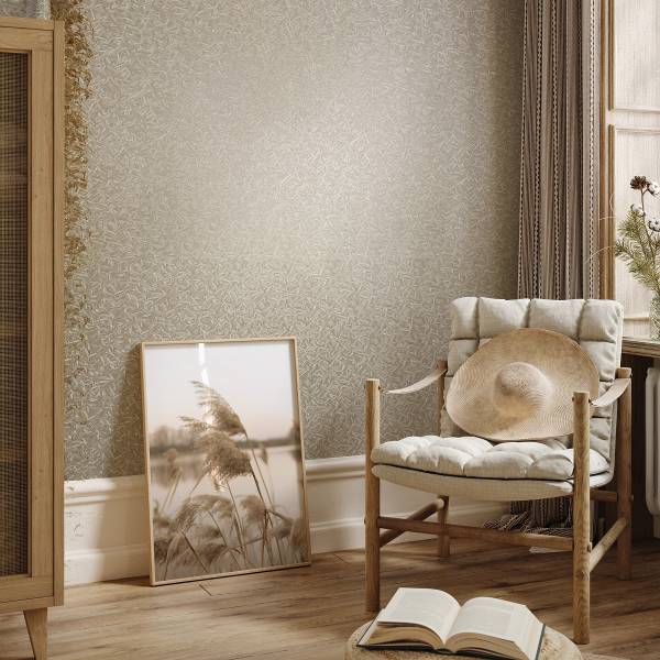 Vliesbehang 52505 Bladeren vlies - beige