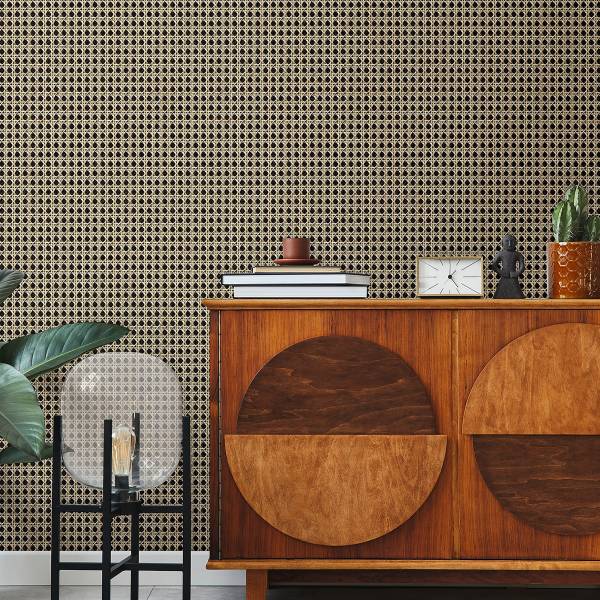 Vliestapete 45751 Rattan Holzoptik Vlies - Braun / Beige