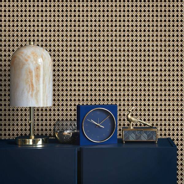 Vliestapete 45751 Rattan Holzoptik Vlies - Braun / Beige