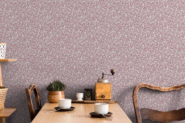 Vliestapete 47638 Floral Vlies - Rot / Grau
