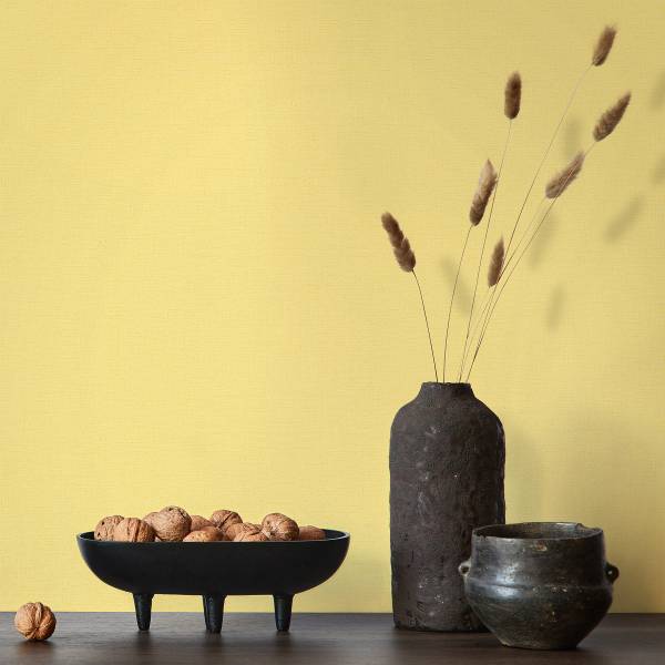Vliesbehang 35666 Uni vlies - geel