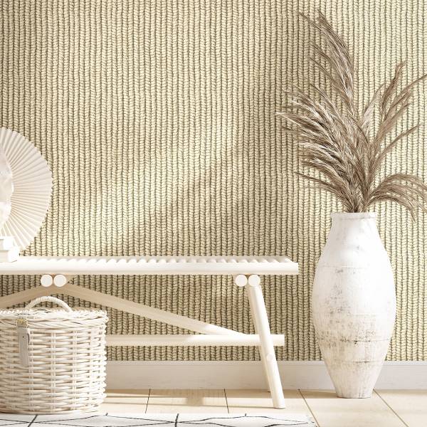 Carta da parati 45749 Rattan Tessuto non tessuto - Beige