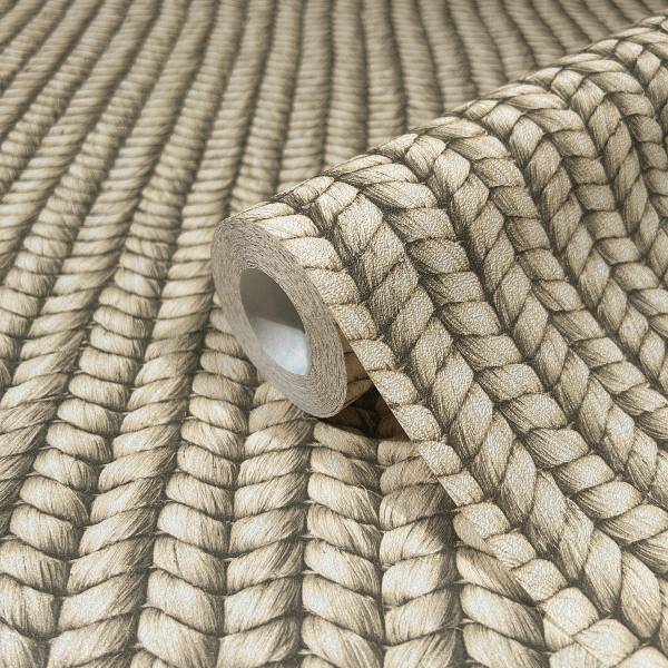 Carta da parati 45749 Rattan Tessuto non tessuto - Beige