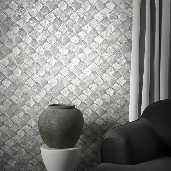 Fotomurale 86528 Paillettes Tessuto non tessuto - Grigio / oro