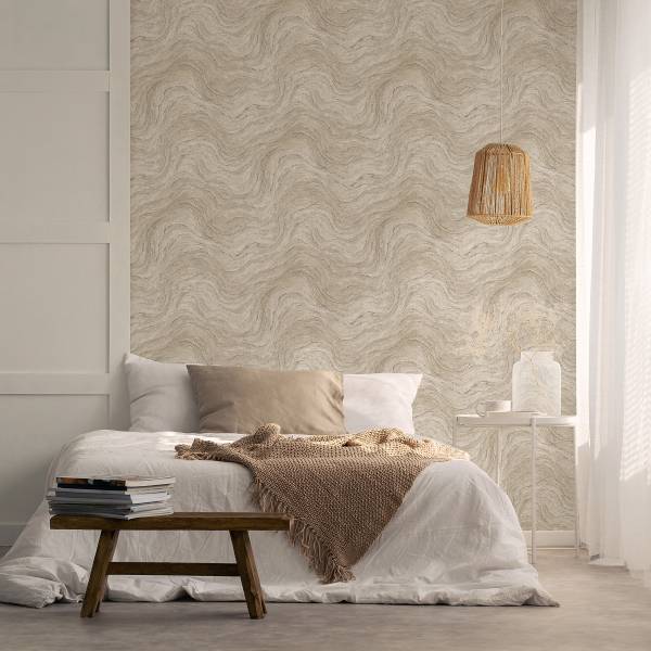 Fotomurale 45757 Effetto marmo Tessuto non tessuto - Grigio / Beige