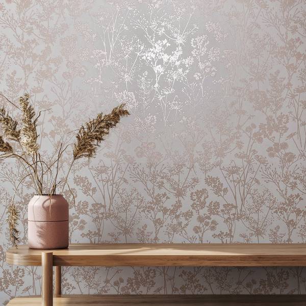 Fotomurale 82463 floreale Tessuto non tessuto - Bianco / Beige