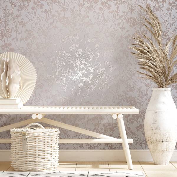 Fotomurale 82463 floreale Tessuto non tessuto - Bianco / Beige