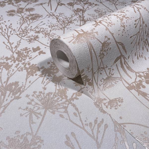 Fotomurale 82463 floreale Tessuto non tessuto - Bianco / Beige