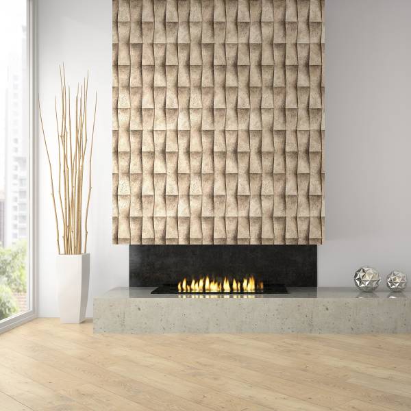 Fotomurale 81648 3D Strisce Tessuto non tessuto - Beige