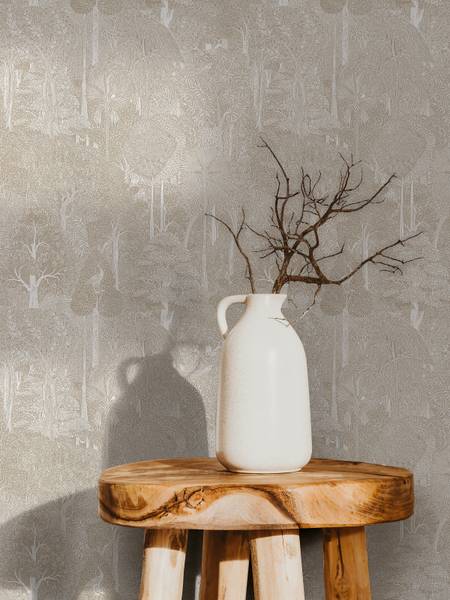 Fotomurale 47649 floreale Tessuto non tessuto - Beige