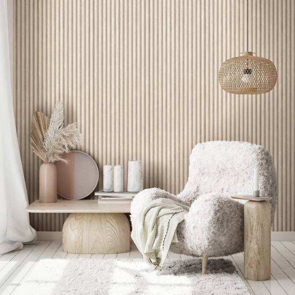 Vliestapete 81697 Akustikpaneele Vlies - Grau / Beige