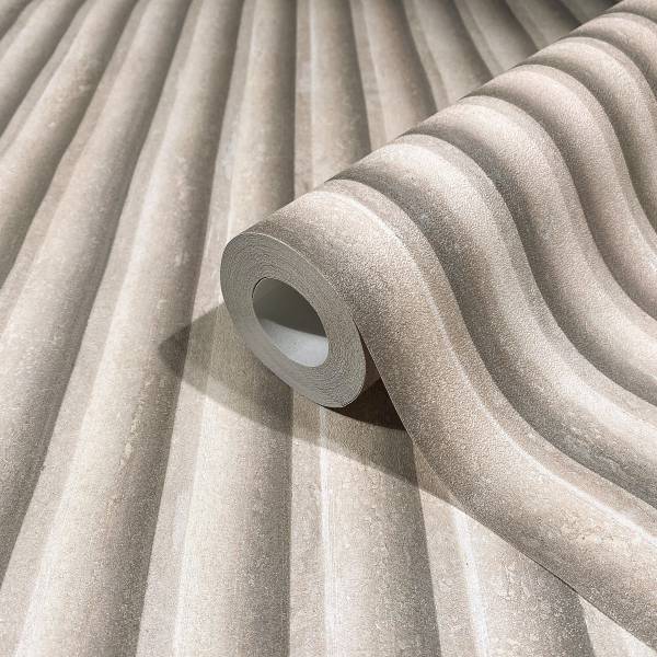 Vliestapete 81697 Akustikpaneele Vlies - Grau / Beige