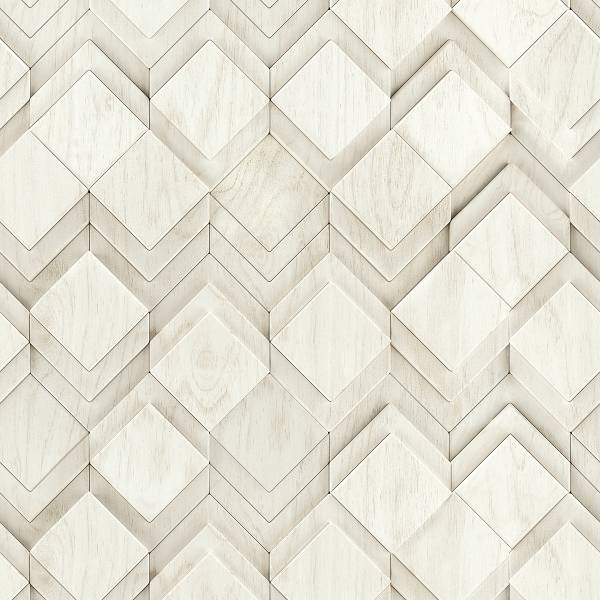 Fotomurale 81679 3D Rombi Tessuto non tessuto - Bianco / Grigio